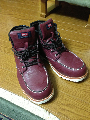 靴買いました(*゚▽゚*)【EDWIN×Green box】メンズワークブーツ